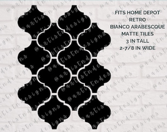 Fliesenornament SVG Vorlage - Laterne Arabesque Fliesen Vorlage - Retro Bianco Arabesque Matte - Home Depot FliesenVorlage Digitaler Download
