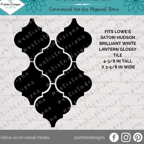 Tile Ornament SVG Template -Satori Hudson Lantern Tile Template - Hudson Brilliant White Lantern-Lowes Satori Tile Template Digital Download