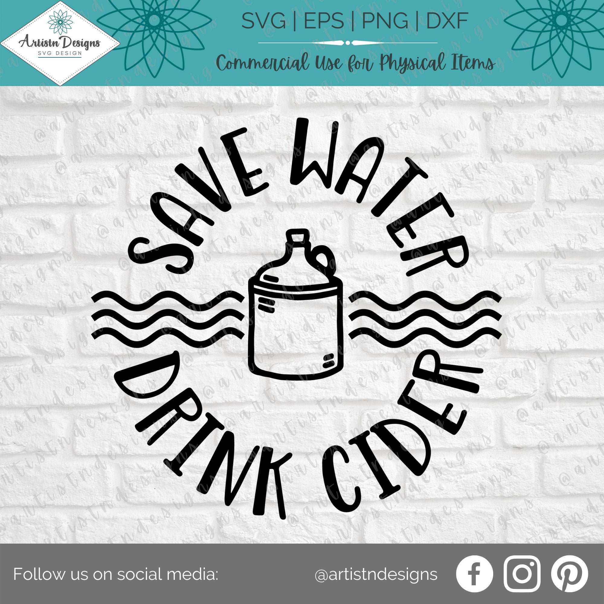 Save Water Drink Cider SVG Trinksprüche SVG Cider Quotes Cider Clipart