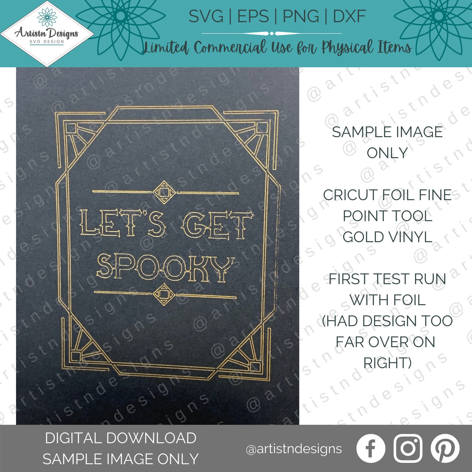 Let's Get Spooky SVG - Let's Get Spooky Sign - Art Deco Halloween SVG ...