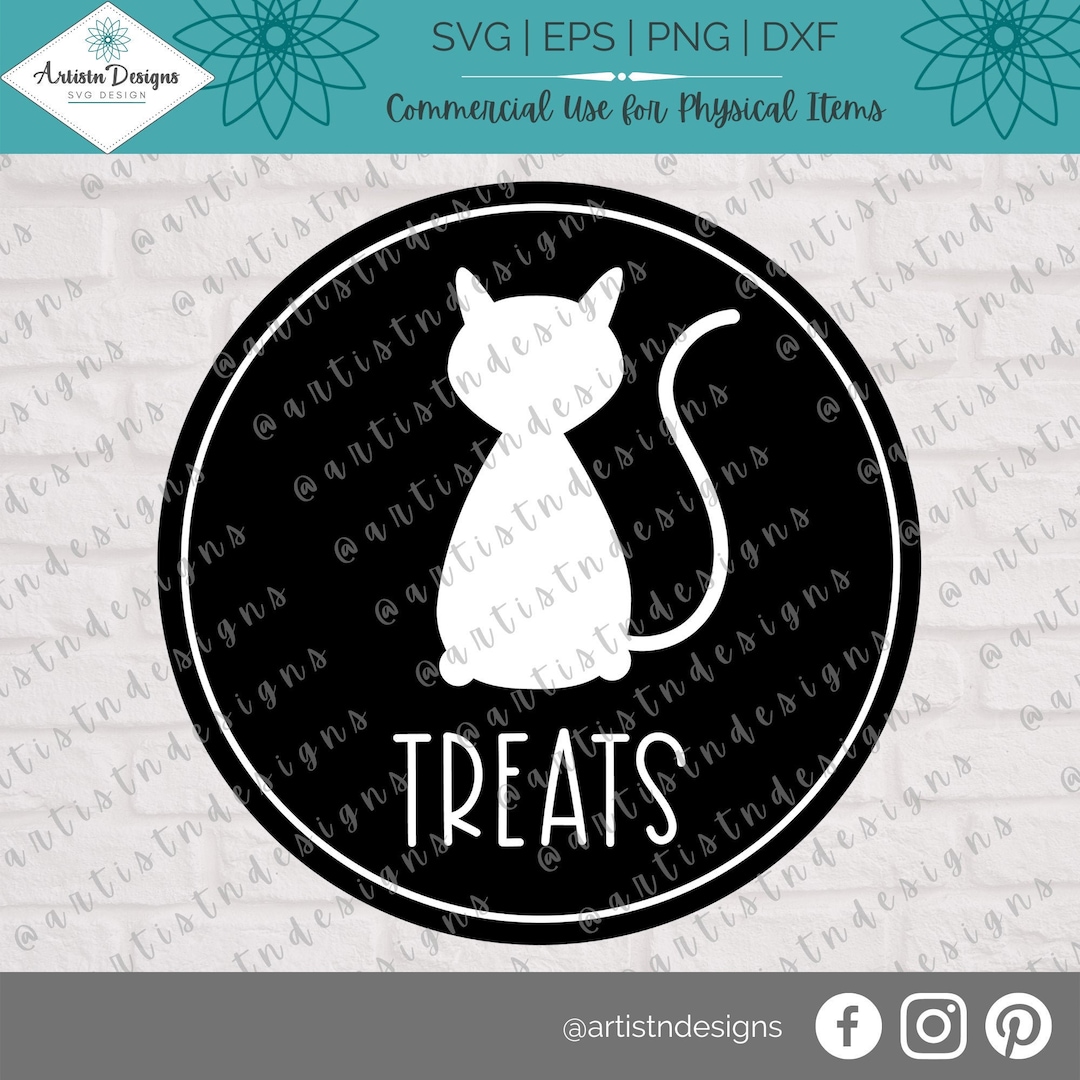 Cat Treat SVG Cat Treat Circle Label SVG Cat Treat Jar SVG Cat Treat