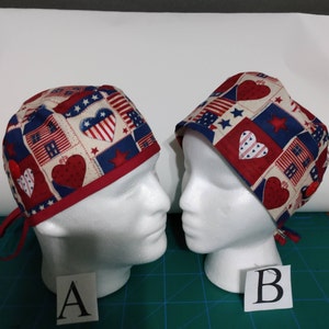 PATRIOTIC  Surgical scrub cap, nurse hat, scrub cap, scrub hat
