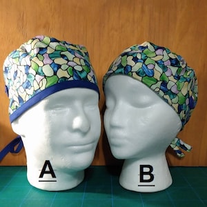 STAINED GLASS  Scrub hats for men/women, surgical scrub caps, scrub hat, nurse hat