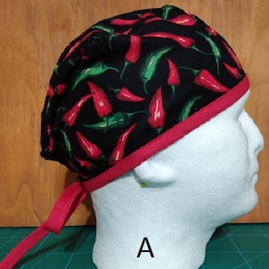 CHILI PEPPERS  Scrub hats for men/women, surgical scrub caps, scrub hat, nurse hat