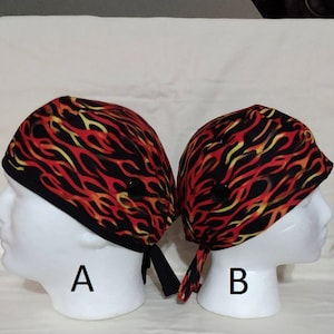 HOT ROD Flames  Nurse hat, scrub caps, surgical cap, scrub hat