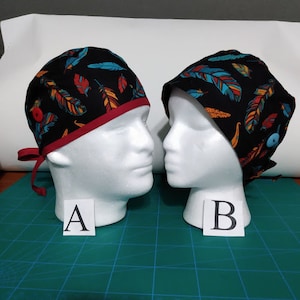 Native Feathers --- Scrub hats for men/women, surgical scrub caps, scrub hat, nurse hat