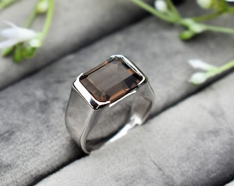 Gem Stone King 1.73 Ct Brown Smoky Quartz 18K Yellow Gold Plated Silver Mens Ring Gem Stone King 1.73 Ct Brown Smoky Quartz 18K Yellow Gold Plated Silver Mens Ring