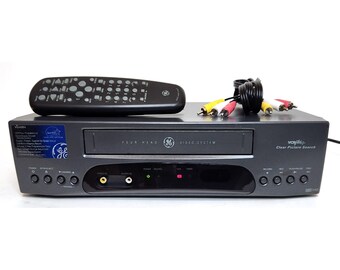 GE VCR, 4-Head vhs, Remote, AV Cable, VG4064 - Tested, Guaranteed