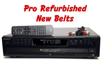 Sony CDP-CE375 5-Disc Carousel CD Changer Player, New Remote Control, New Belts - Pro Refurbished