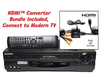 Sony VCR, HDMI Converter, Remote, 4-Head Hi-Fi Stereo, SLV-N55 - Tested, Guaranteed