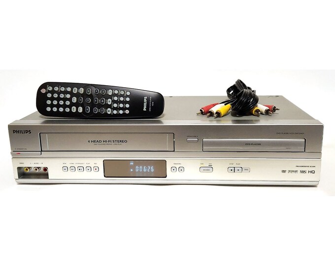 Philips VCR/DVD Combo With Remote Control, Cable, Manual, DVP3345V