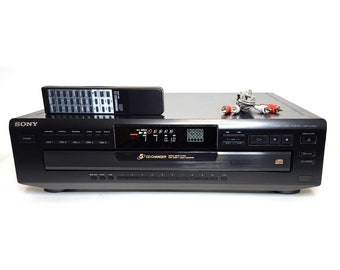 Sony 5-Disc Carousel CD Changer Player CDP-C250Z with Remote Control, Cable