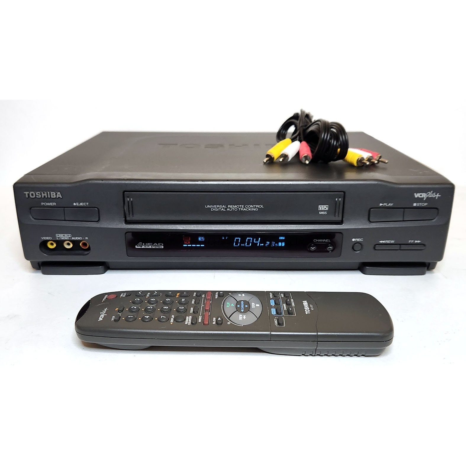 Toshiba VCR, 4head, Hifi Stereo, Remote Control, AV Cable, M65, Vhs