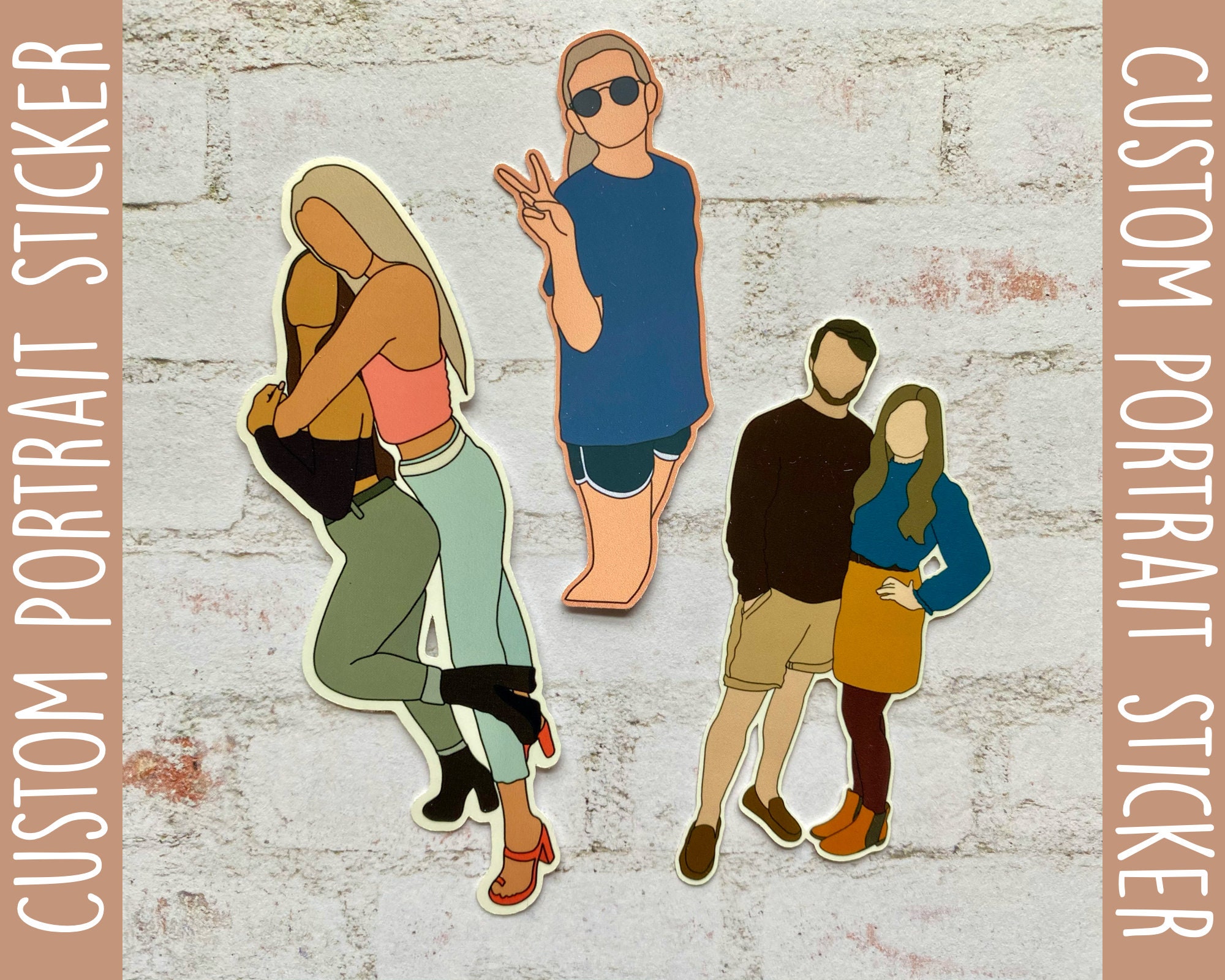 Custom Personalized Sticker Pictures Couple Sticker Etsy UK