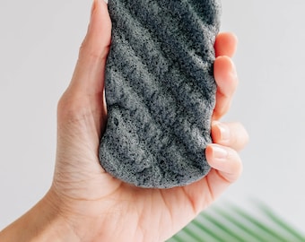 PURE SOL. Beauty Charcoal Konjac Body Sponge: Detoxifying, Vegan Cleanser