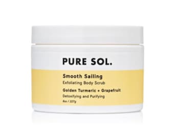 PURE SOL. Beauty Turmeric Grapefruit Body Scrub: Detoxifying Atlantic Sea Salt Exfoliant