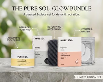 Glow Reset Skincare Kit – Charcoal Konjac Sponge, Turmeric Scrub & Brightening Eye Mask