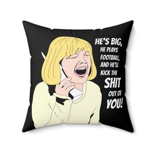 Cuscino del film horror, decorazioni di Halloween, gadget del film Scream, Kasey al telefono con Ghostface, cuscino quadrato, decorazioni per la casa, complementi d'arredo per la camera da letto, coperta