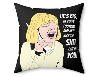 Horror Movie Pillow, Halloween Decor, Scream Movie Merch, Kasey on Phone with Ghostface, Square Pillow, Home Decor, Bedroom Accent, Throw