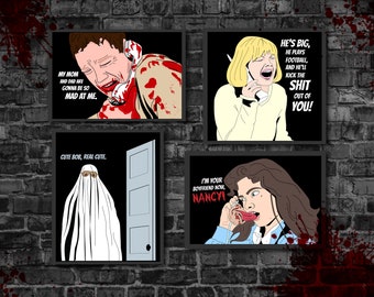 Horror Movie Prints / Scream / Halloween / Nightmare on Elm Street / Horror wall art / Horror decor /