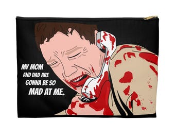 Scream Movie Stu Accessory Pouch, Makeup Bag, Cosmetic Case, Horror Movie Gift, Scary Movie Fan, Halloween Gift