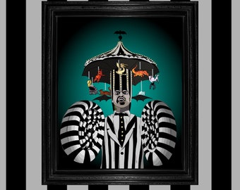 Beetlejuice Wall Art / Beetlejuice Print / Micheal Keaton / Tim Burton Art