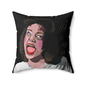 Linda Evil Dead Movie Pillow, Horror Movie Decor, Halloween Pillow, Spun Polyester Square Pillow, Home Movie Theater Gift, Classic Horror