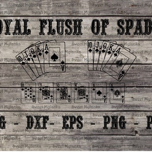Royal Flush of Spades SVG - DXF - PNG - eps - pdf  Bundle