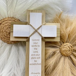 Personalized Wood Wall Cross: Baptism, First Communion, Nursery Decor