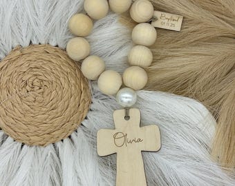 Wood Bead Decade Rosary – Catholic Prayer Beads – Baptism Gift – First Communion – Confirmation Keepsake