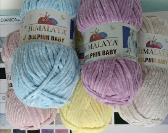 Fil de velours pour bébé, dauphin de l'Himalaya, fil peluche, fil à tricoter, fil au crochet pour couverture pour bébé, fil pour couverture de bébé, fil chenille, fil d'hiver