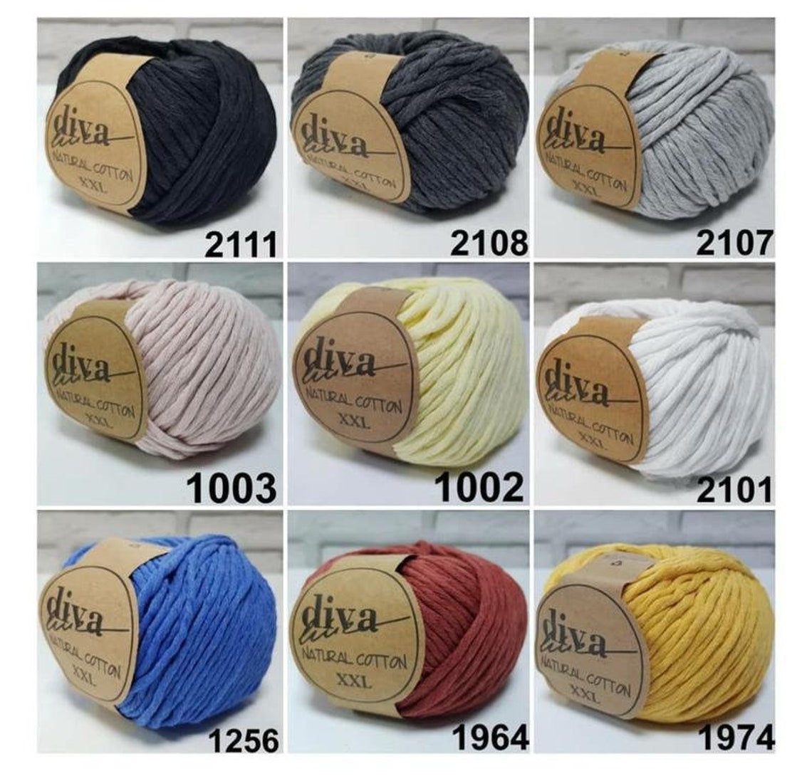 Diva Natural Cotton XXL crochet Yarn Macrame Yarn Baby Etsy Canada