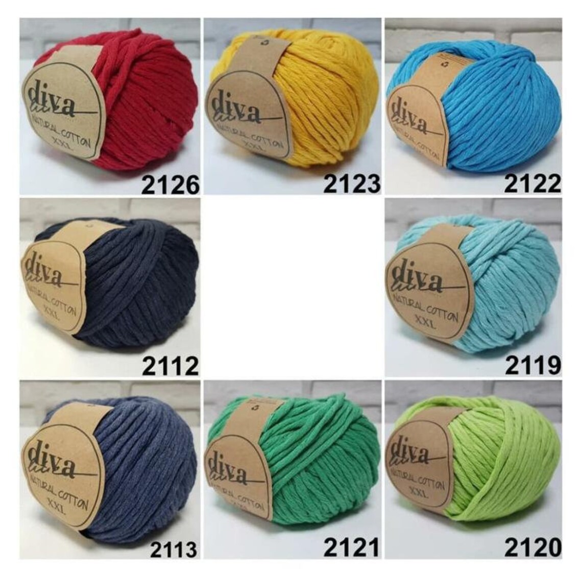 Diva Natural Cotton XXL crochet Yarn Macrame Yarn Baby Etsy Canada