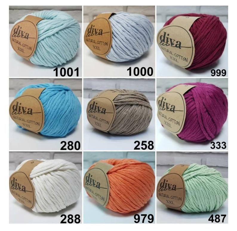 Diva Natural Cotton XXL ,crochet Yarn, Macrame Yarn , Baby Yarn ,home