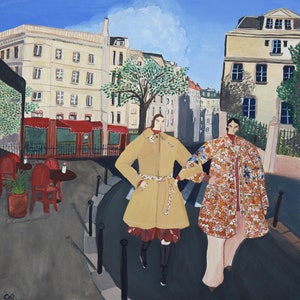 Original Artwork | Parisian Morning | Contemporary Art | Acrylic Gouache | Paris | Fashion | Illustration | Multicolored Painting