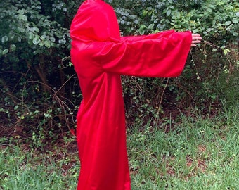 Red Tau robe  witch  wizard magician ceremonial ritual gothic  witchy  medium