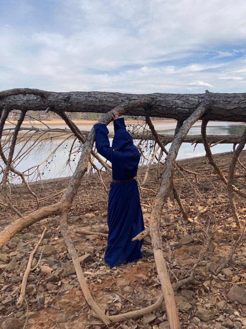 Fallen Bath Robe Blue Tau Robe ,magician Occult Robe Renaissance Costume Wizard Robe ...