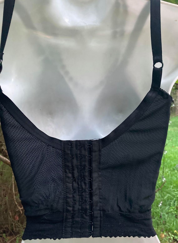 Black lace bra longline pointy 50s style vintage g… Gem