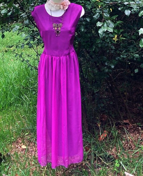 Purple  chiffon  dress formal prom  vintage witch… - image 1