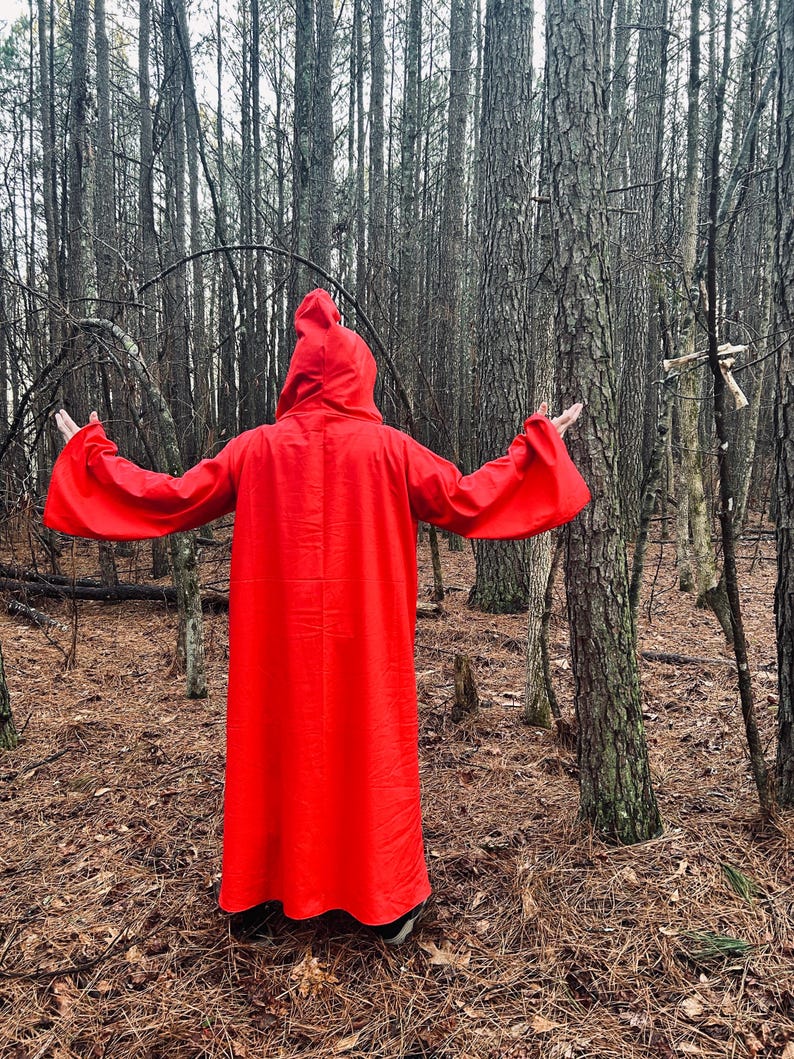 Red Tau Robe Magician Occult Robe Stage Costume Wizard Robe Red Cotton ...