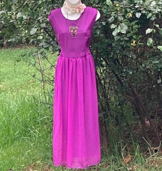 Purple  chiffon  dress formal prom  vintage witch… - image 6