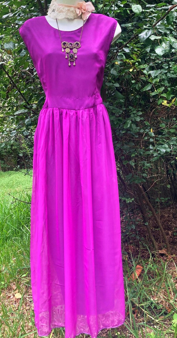 Purple  chiffon  dress formal prom  vintage witch… - image 3