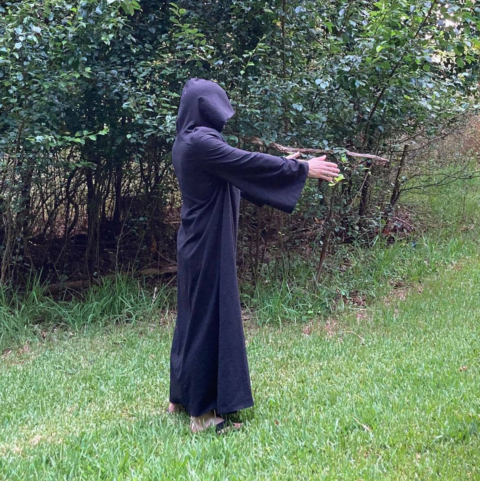 Black Tau Robe Witch Wizard Magician Ceremonial Ritual Gothic Etsy