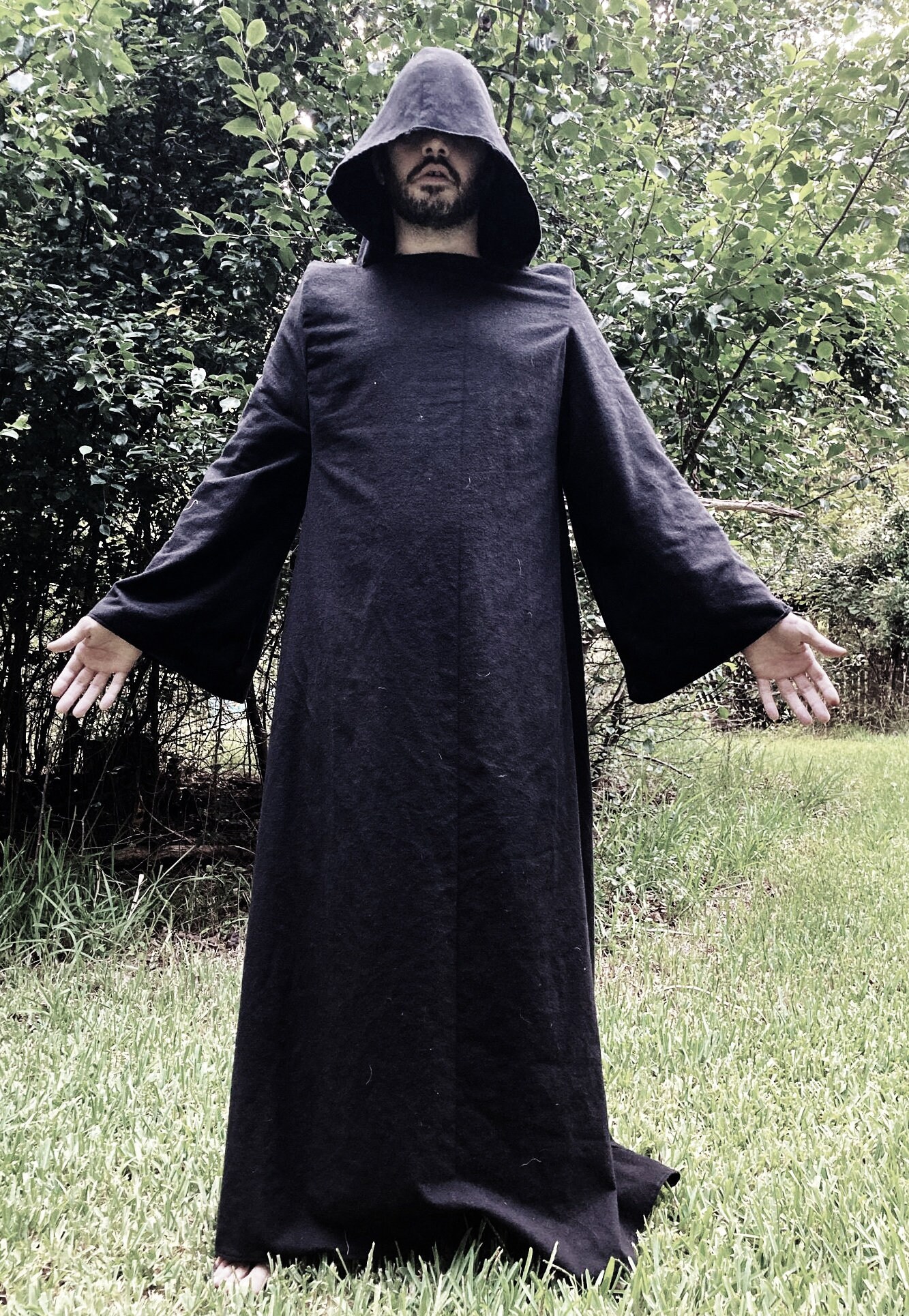 Black Tau robe witch wizard magician ceremonial ritual Etsy
