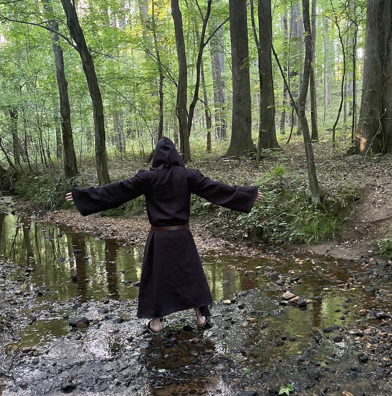 Black Tau Robe Magician Occult Robe Stage Costume Wizard Robe Black ...