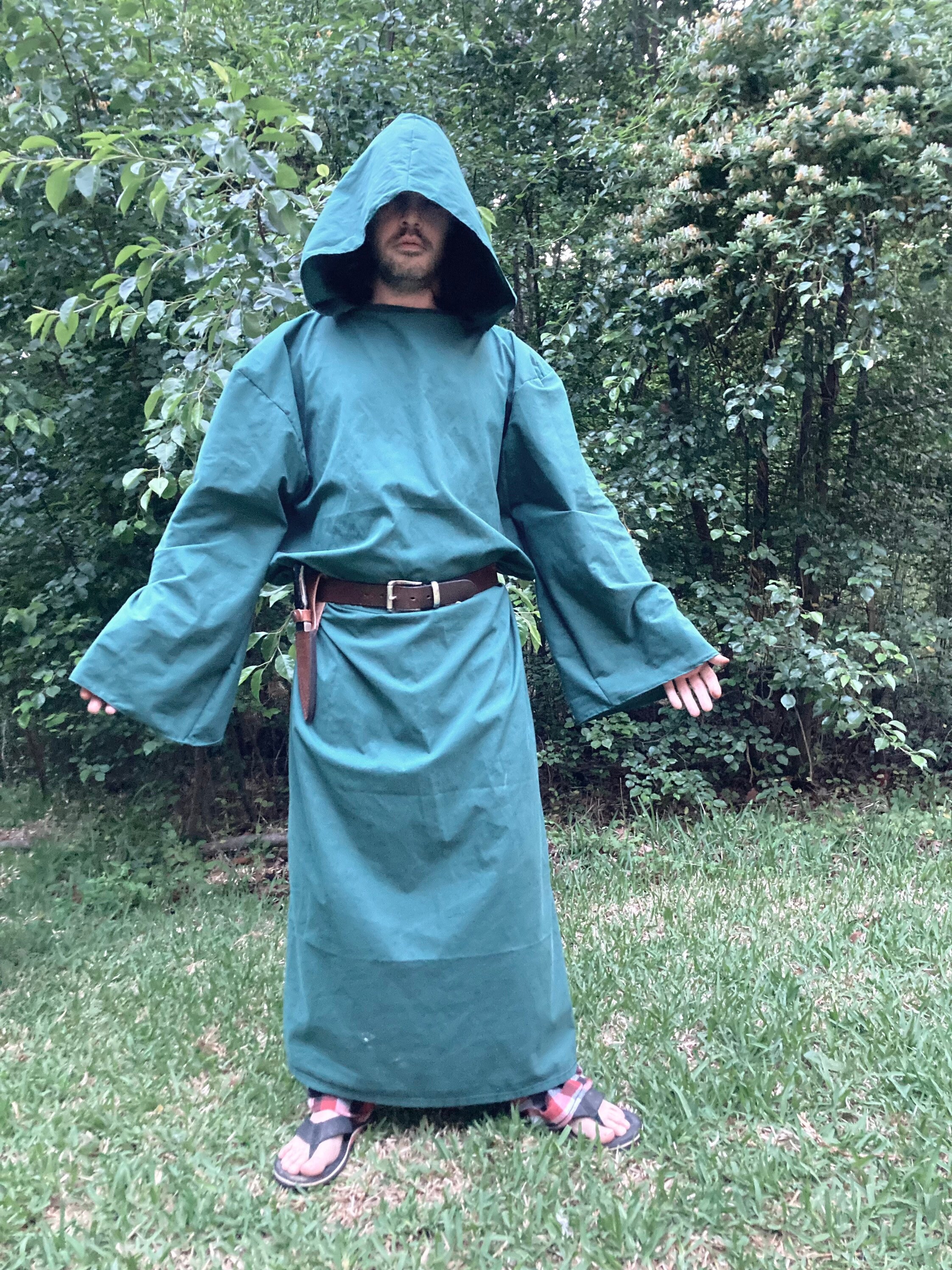 Green Tau Robe Witch Wizard Magician Ceremonial Ritual Gothic Witchy