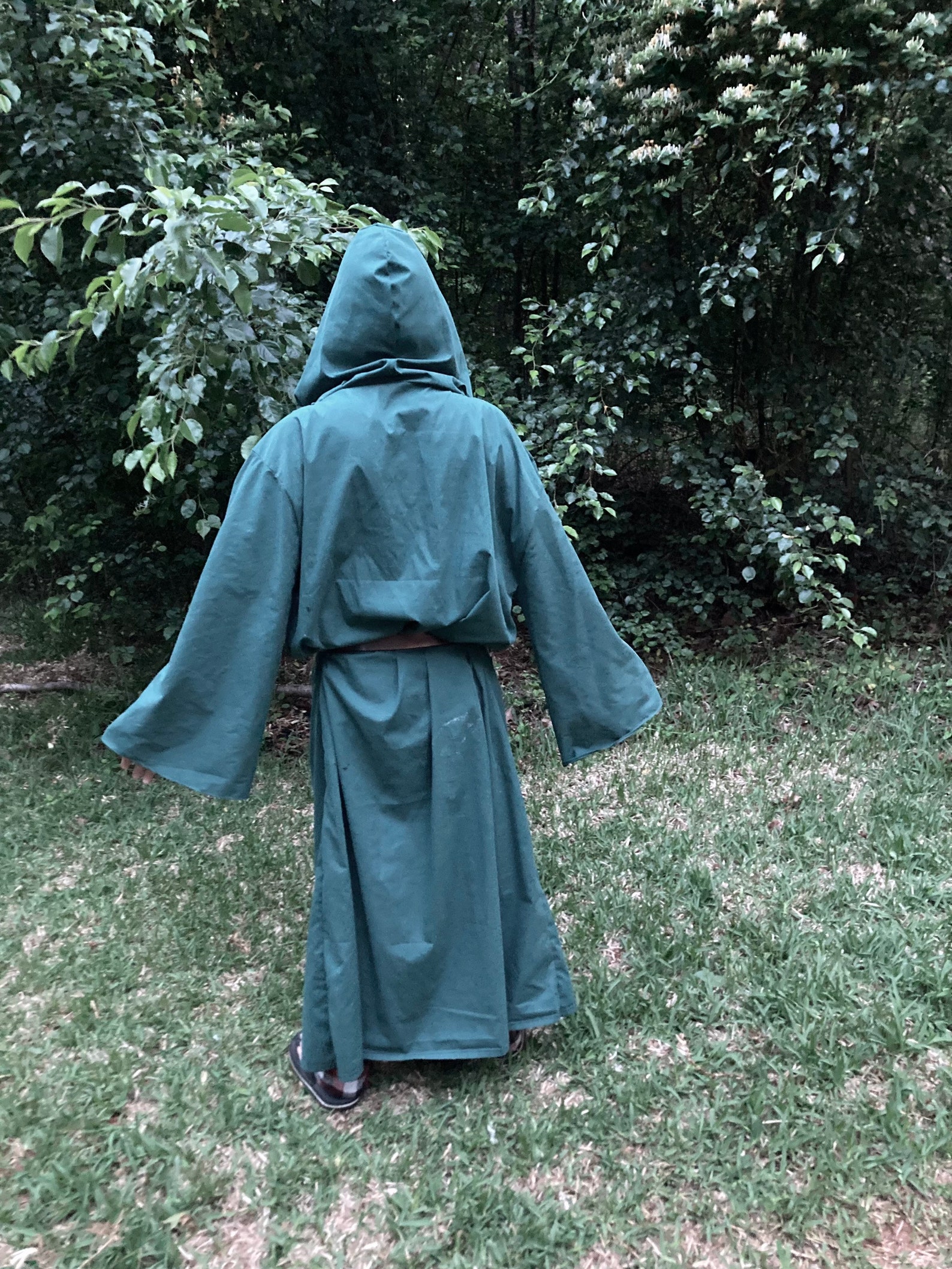 Green Tau Robe Witch Wizard Magician Ceremonial Ritual Gothic Witchy