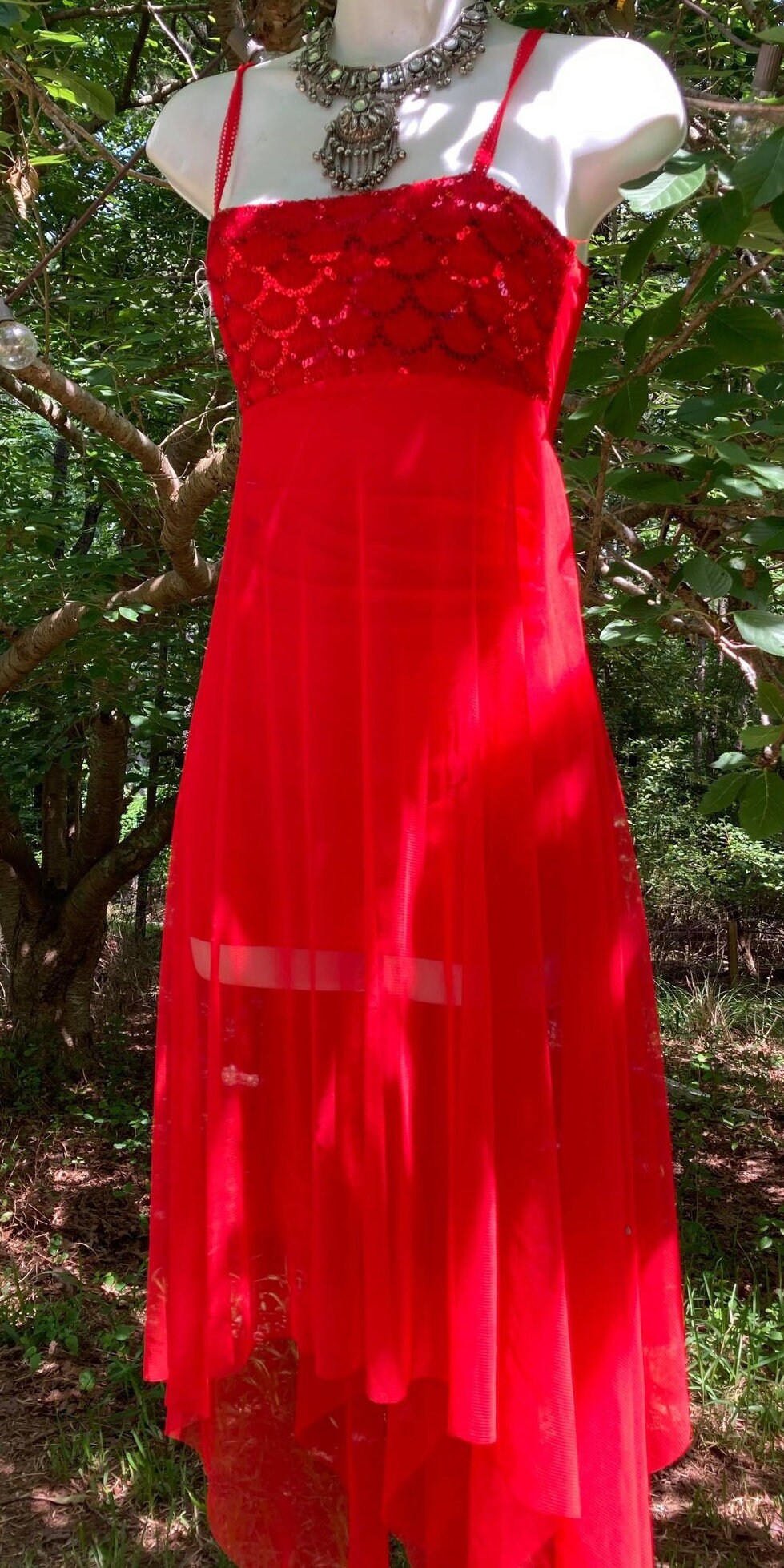 Red Sheer Dress - Etsy