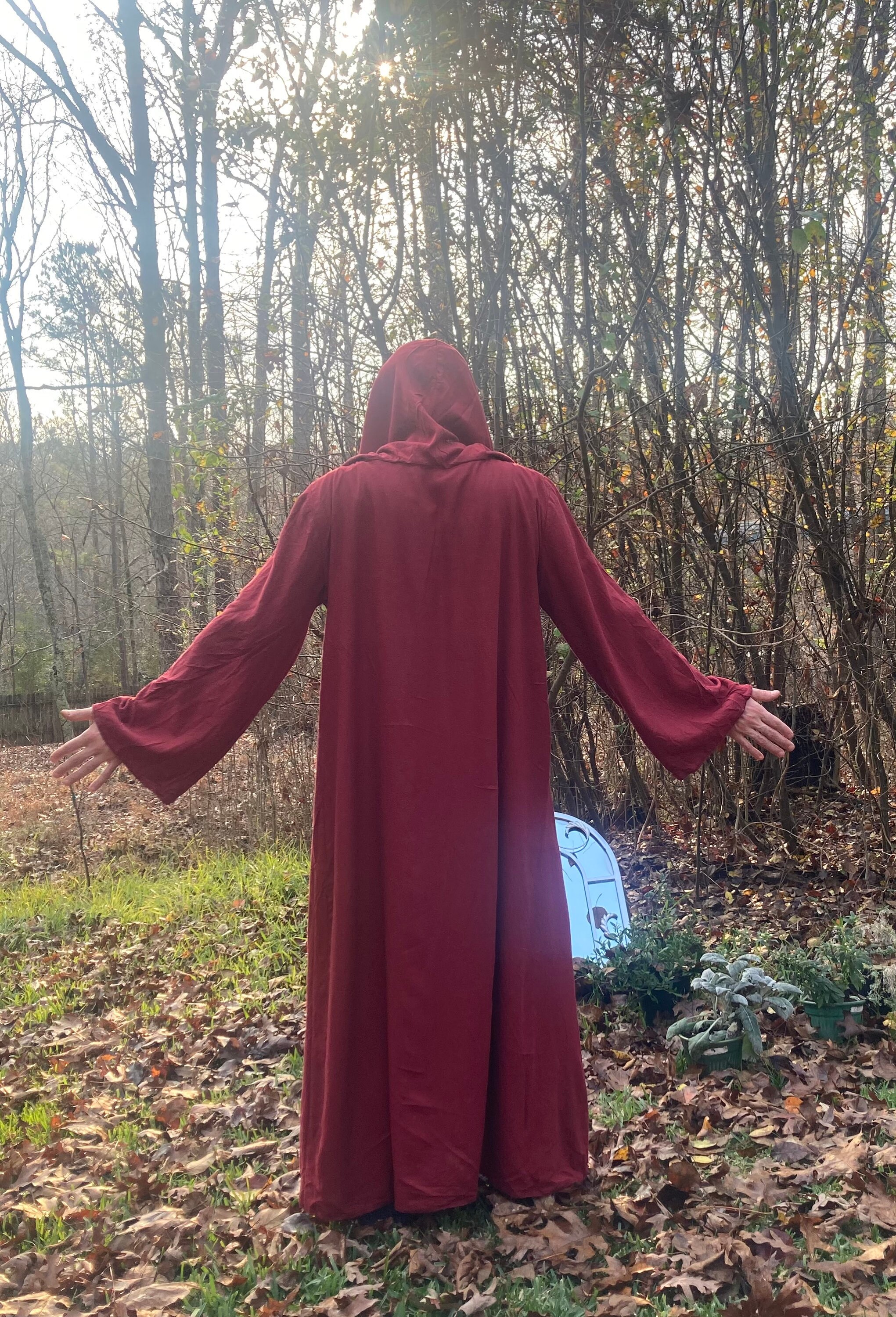 Blood Red Tau Robe ,magician Occult Robe, Stage Costume Wizard Robe Red ...