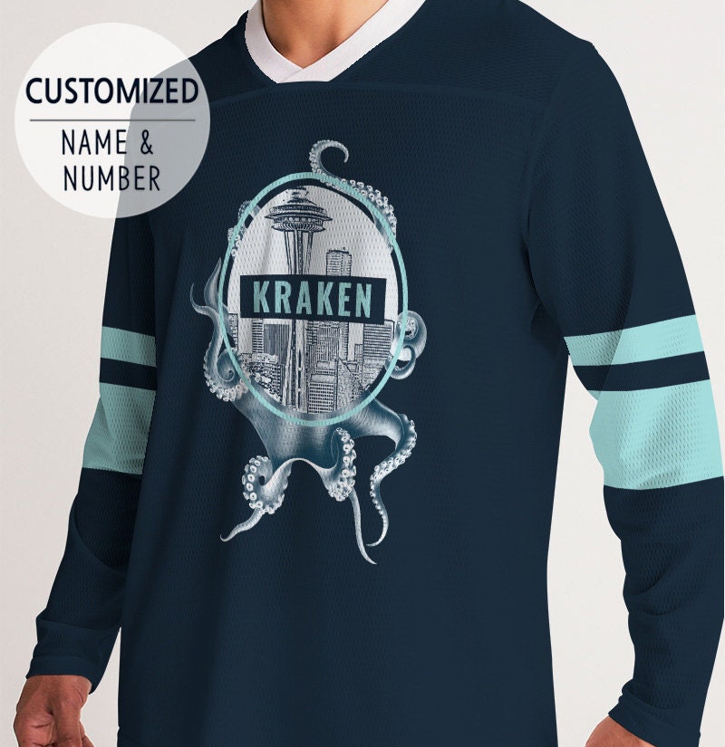 Customized Seattle Kraken Jersery Personalized Space Needle 